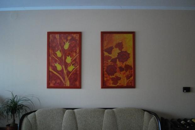 Kolegyňa sa lúčila a tak sme jej darovali takéto obrázky, Maľovaný textil, jmacicova, 1