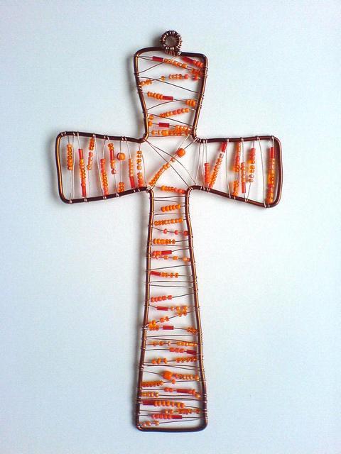 oranžový krížik, Drôtovanie oranžový krížik, Drôtovanie, Veroniqua, 1