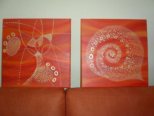 Abstrakcie (akryl 40cm x 40cm), Maľovanie Abstrakcie (akryl 40cm x 40cm), Maľovanie, Tina, 1