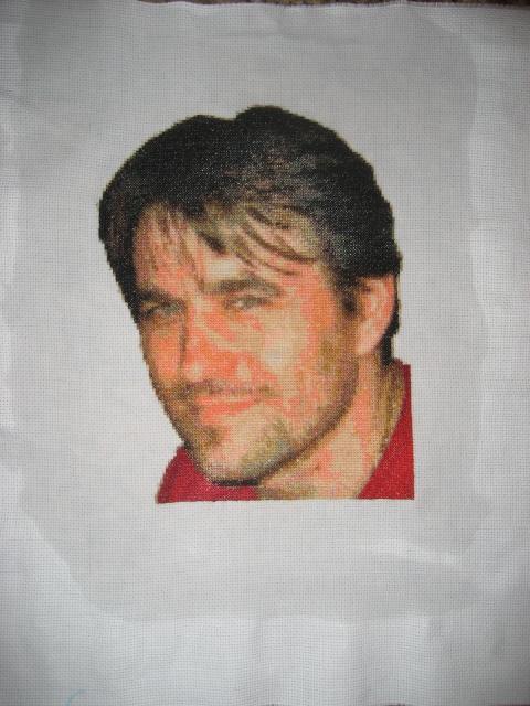 moj druhy vysivany portret, Vyšívanie, blumka, 1