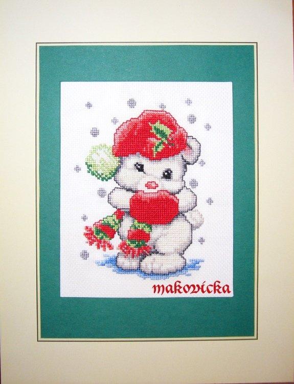 vianočný obrázok 2, Vyšívanie, makovicka, 1