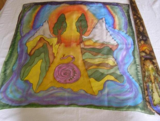 Na hodvábe maľované, Maľovaný textil, Adinka, 1