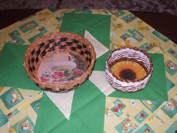 Košikové duo, Papierové pletenie, helga2, 1
