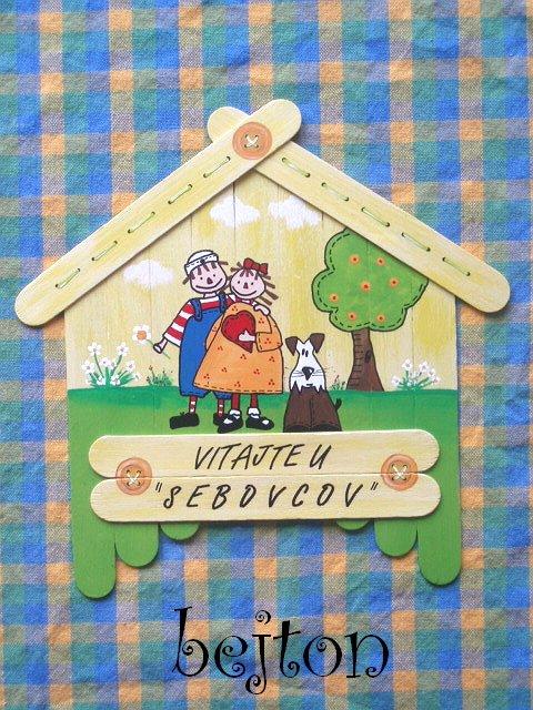 cedulka na dvere, Maľovanie cedulka na dvere, Maľovanie, bejton, 1