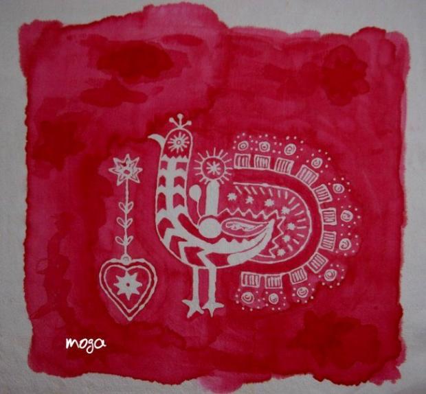 Vtáčik, Maľovaný textil Vtáčik, Maľovaný textil, moga, 1
