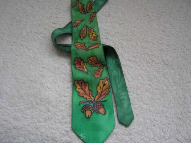 poľovnícka kravata, Maľovaný textil, PAnka, 1
