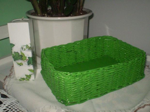Nový košík-zelený..., Papierové pletenie Nový košík-zelený..., Papierové pletenie, Andy75, 1