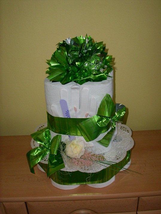 Torta z toaletného papiera a utierok, Aranžovanie, renkarenka, 1
