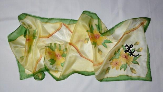 A tu je druhý pokus o hodváb, Maľovaný textil, zuzanakas, 1