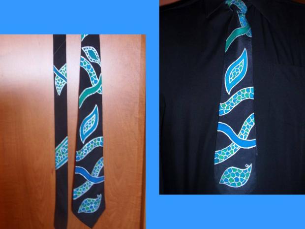 kravata na stužkovú, Maľovaný textil kravata na stužkovú, Maľovaný textil, Gama, 1