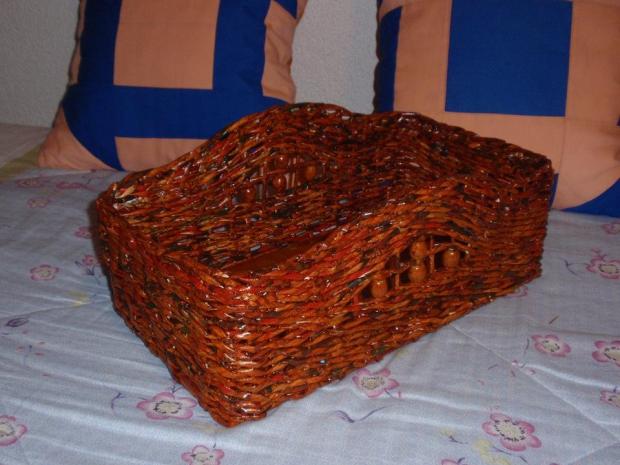Košík na papierové ruličky, Pletenie z pedigu, STEFI1, 1
