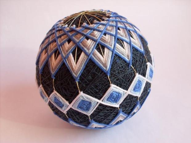temarikai 4 - Japonské lopty pre šťastie, Falošný patchwork, bachovka, 1