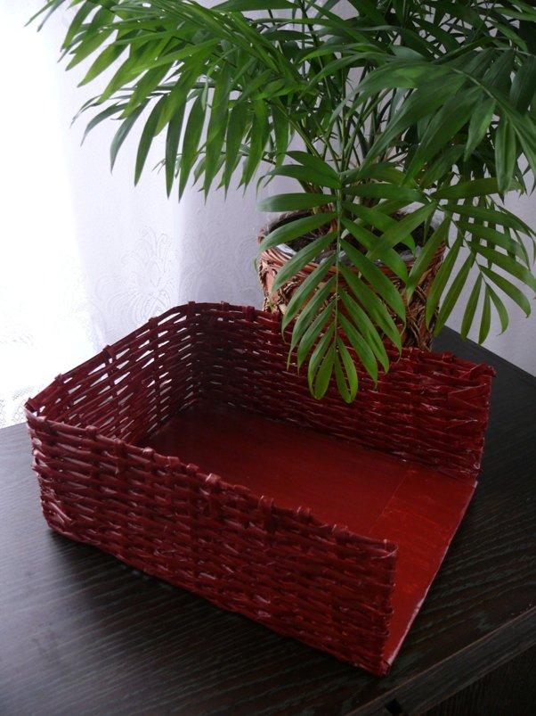 Prvé pletenie - kosik na casopisy, Pletenie z pedigu, malamargaretka, 1