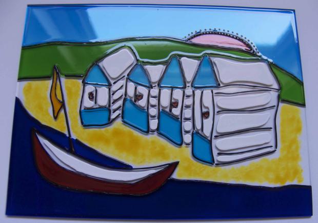 beach hut4, Na skle maľované, loveglass, 1