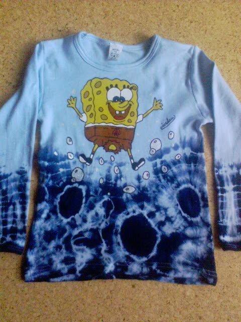 Tričko Spong-Bob s dl.rukávom, Maľovaný textil Tričko Spong-Bob s dl.rukávom, Maľovaný textil, Iveta, 1