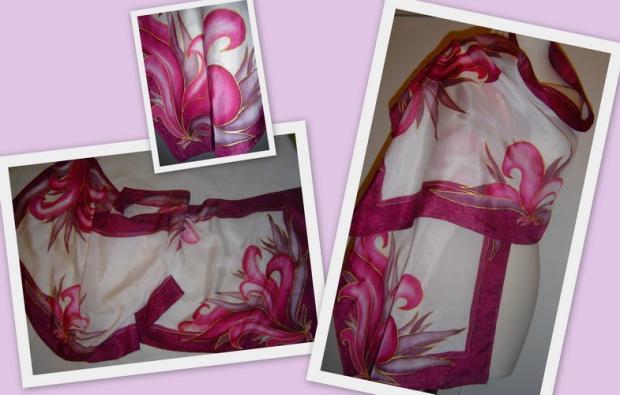 Šál k vydarenej kravate, Maľovaný textil Šál k vydarenej kravate, Maľovaný textil, monhut, 1