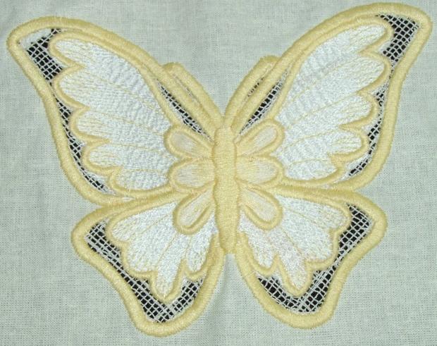 Motýľ - cutwork, Šitie Motýľ - cutwork, Šitie, Slovajda, 1