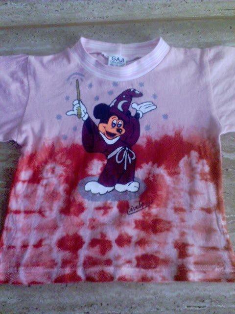 Mickey mouse-batikované tričko, Maľovaný textil Mickey mouse-batikované tričko, Maľovaný textil, Iveta, 1