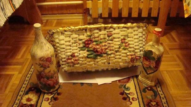 košík do sady, Servítková technika, kubaloška, 1