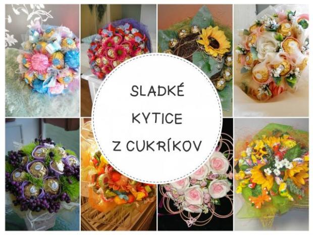 Videá a fotopostupy na výrobu kytíc z cukríkov, čokolády a iných sladkostí - foto postup