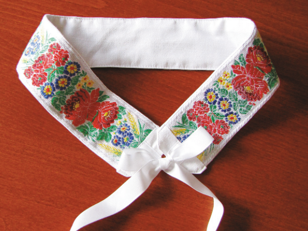 Ako ušiť folklórny opasok z krojovej stuhy - postup, návod, Šitie, Iwa